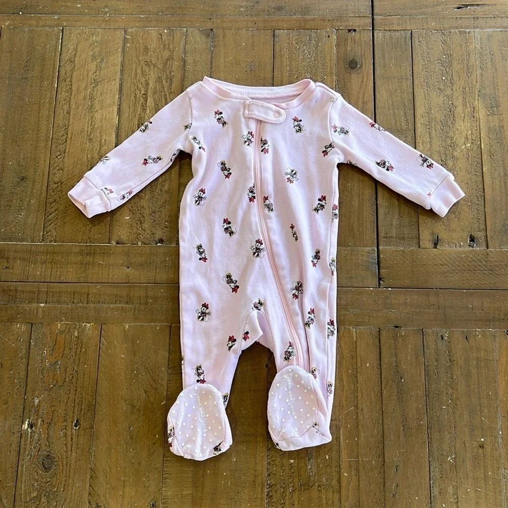 Janie and jack pink Minnie Mouse pajamas